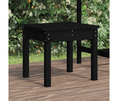 vidaXL Banco de jardín madera maciza pino negro 50x44x45 cm