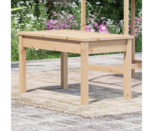 Banco de jardín madera maciza de pino 80x44x45 cm