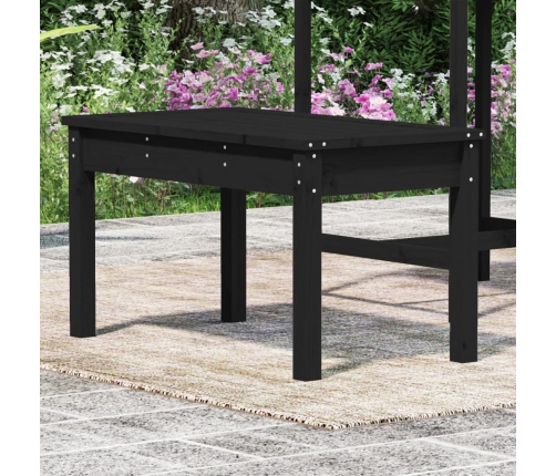 vidaXL Banco de jardín madera maciza pino negro 80x44x45 cm