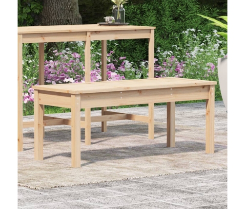 Banco de jardín madera maciza de pino 109x44x45 cm