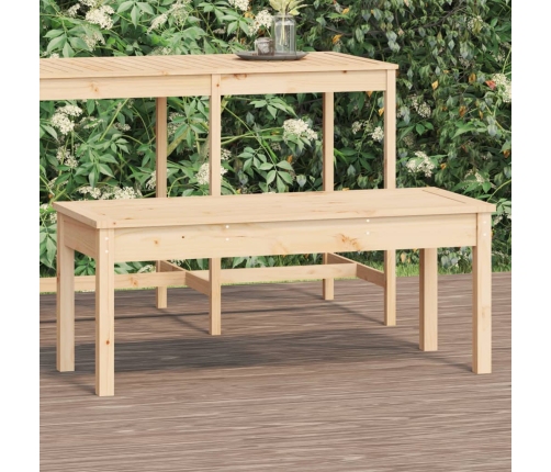 Banco de jardín madera maciza de pino 109x44x45 cm