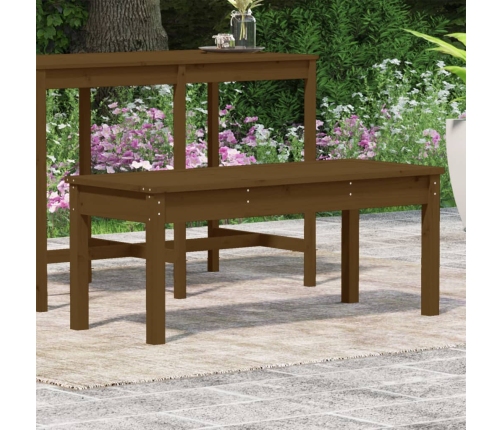 Banco de jardín madera maciza pino marrón miel 109x44x45 cm