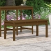 Banco de jardín madera maciza pino marrón miel 109x44x45 cm