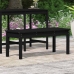 vidaXL Banco de jardín madera maciza pino negro 109x44x45 cm