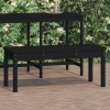 vidaXL Banco de jardín madera maciza pino negro 109x44x45 cm