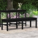 Banco jardín 2 plazas madera maciza pino negro 159,5x44x45 cm