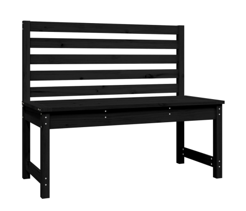 vidaXL Banco de jardín madera maciza pino negro 109 cm