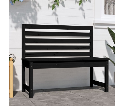 vidaXL Banco de jardín madera maciza pino negro 109 cm