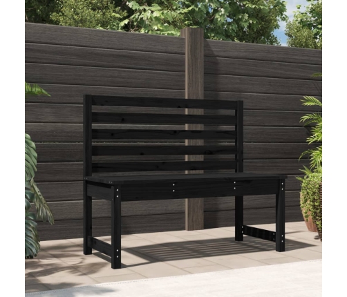 vidaXL Banco de jardín madera maciza pino negro 109 cm