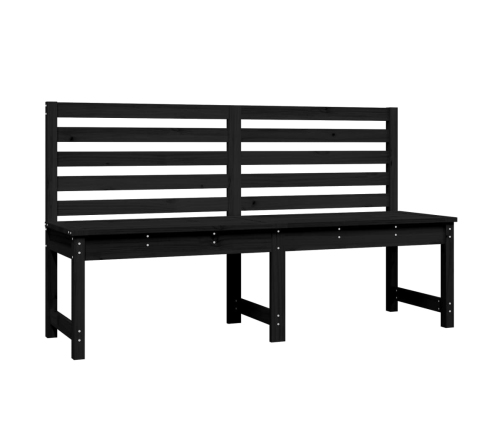 Banco de jardín madera maciza pino negro 157,5 cm