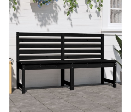 vidaXL Banco de jardín madera maciza pino negro 157,5 cm