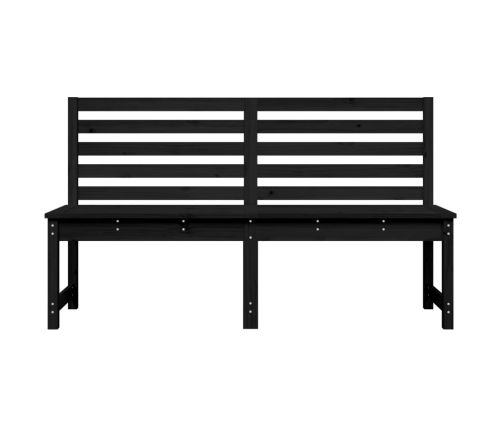 Banco de jardín madera maciza pino negro 157,5 cm