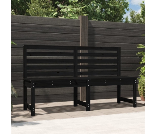 vidaXL Banco de jardín madera maciza pino negro 157,5 cm