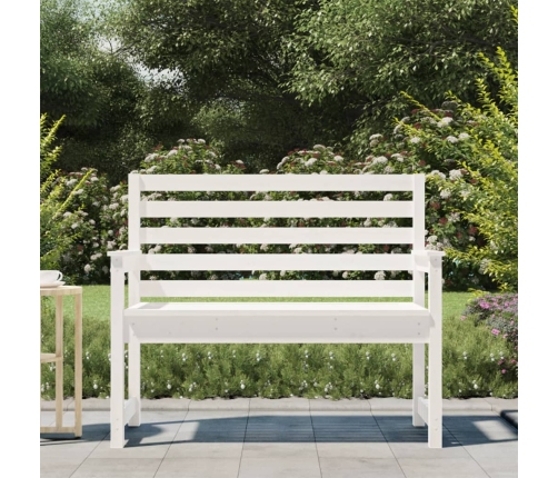 Banco de jardín madera maciza pino blanco 109x48x91,5 cm