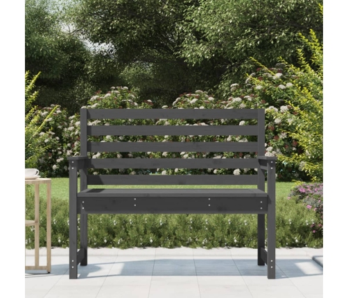 vidaXL Banco de jardín madera maciza de pino gris 109x48x91,5 cm