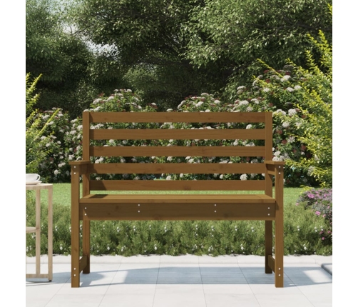 Banco de jardín madera maciza pino marrón miel 109x48x91,5 cm