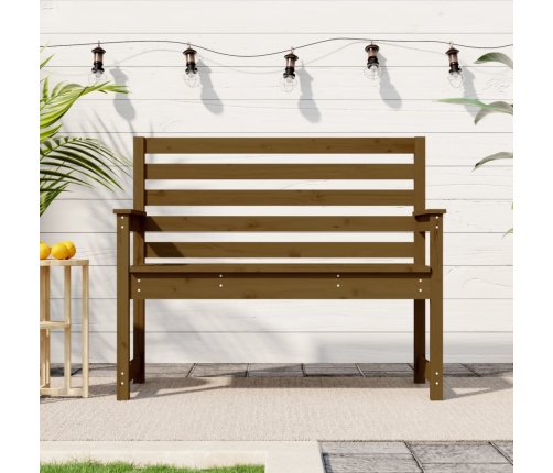 Banco de jardín madera maciza pino marrón miel 109x48x91,5 cm