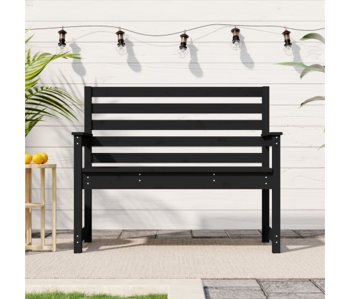 Banco de jardín madera maciza pino negro 109x48x91,5 cm