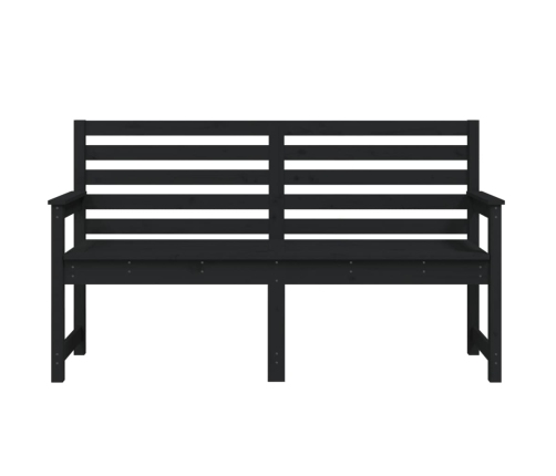 Banco de jardín madera maciza pino negro 159,5x48x91,5 cm