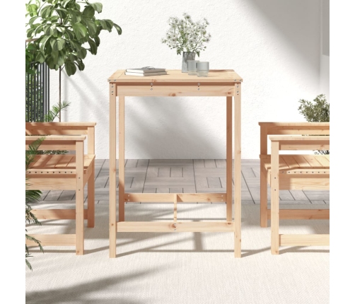 vidaXL Mesa de jardín madera maciza de pino 82,5x82,5x110 cm