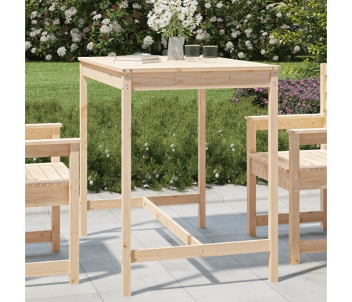 Mesa de jardín madera maciza de pino 121x82,5x110 cm