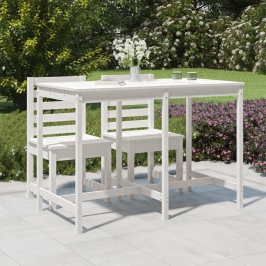 Mesa de jardín madera maciza pino blanco 159,5x82,5x110 cm