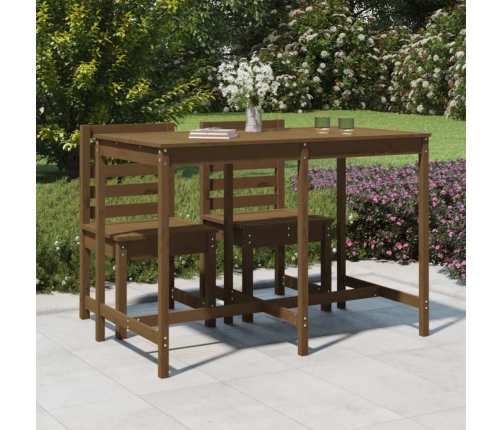 Mesa de jardín madera maciza pino marrón miel 159,5x82,5x110 cm