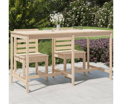 Mesa de jardín madera maciza de pino 203,5x90x110 cm