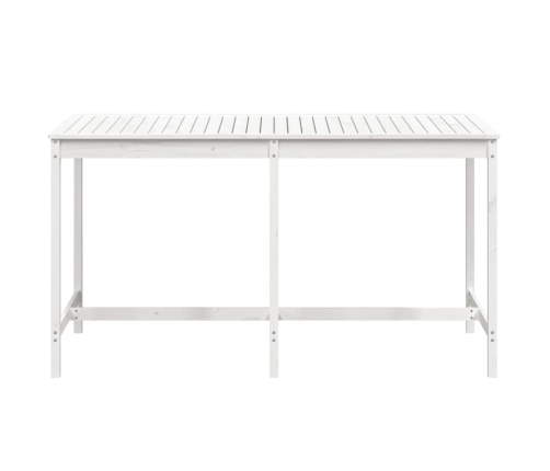 Mesa de jardín madera maciza de pino blanca 203,5x90x110 cm