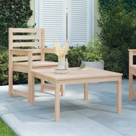 Mesa de jardín madera maciza de pino 82,5x82,5x45 cm