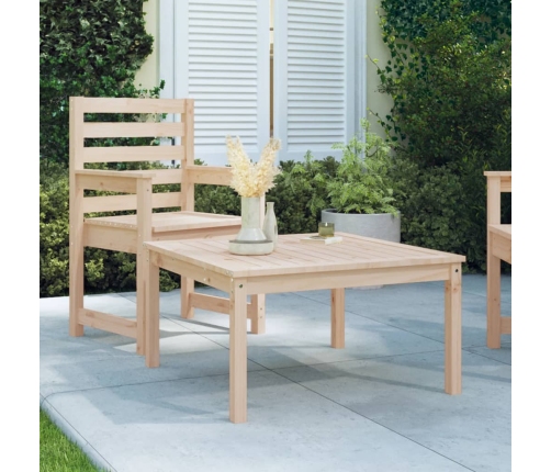 Mesa de jardín madera maciza de pino 82,5x82,5x45 cm