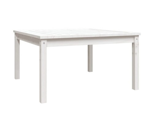 Mesa de jardín madera maciza pino blanco 82,5x82,5x45 cm