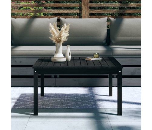 Mesa de jardín madera maciza pino negro 82,5x82,5x45 cm