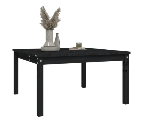 Mesa de jardín madera maciza pino negro 82,5x82,5x45 cm