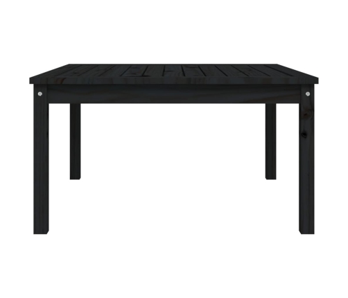 Mesa de jardín madera maciza pino negro 82,5x82,5x45 cm