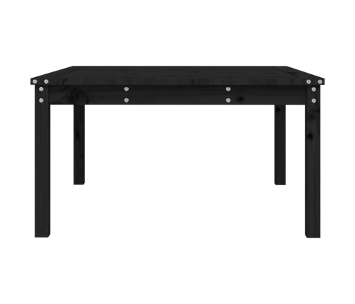 Mesa de jardín madera maciza pino negro 82,5x82,5x45 cm