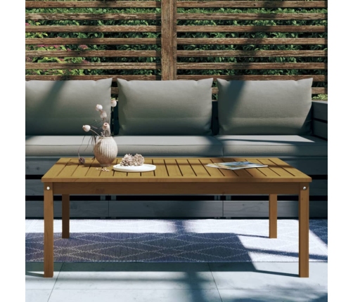 Mesa de jardín madera maciza pino marrón miel 121x82,5x45 cm