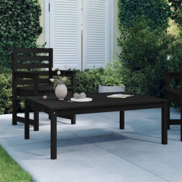 Mesa de jardín madera maciza pino negro 121x82,5x45 cm