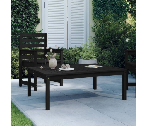 Mesa de jardín madera maciza pino negro 121x82,5x45 cm