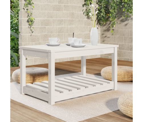 Mesa de jardín madera maciza de pino blanco 82,5x50,5x45 cm