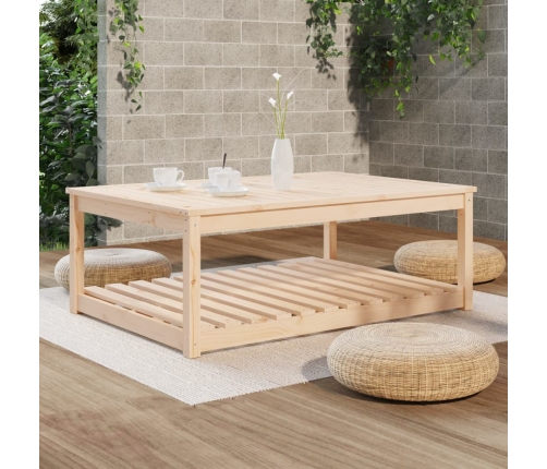 Mesa de jardín madera maciza pino 121x82,5x45 cm