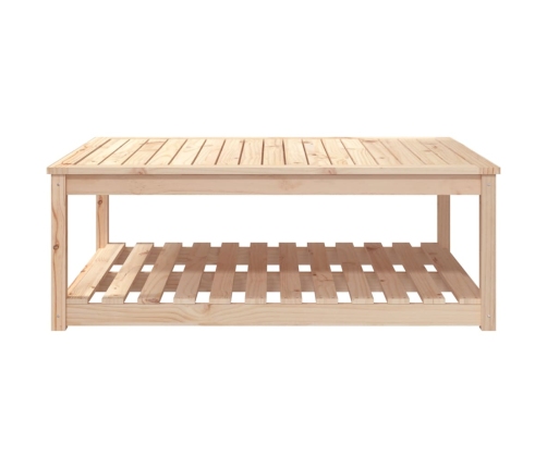 Mesa de jardín madera maciza pino 121x82,5x45 cm