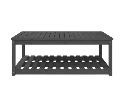 Mesa de jardín madera maciza pino gris 121x82,5x45 cm