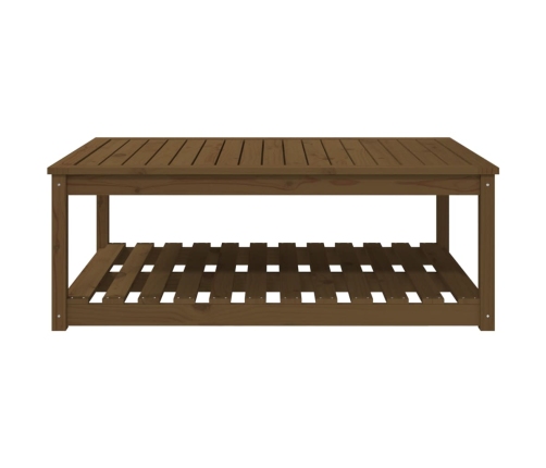 Mesa de jardín madera maciza pino marrón miel 121x82,5x45 cm