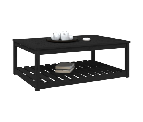 Mesa de jardín madera maciza pino negro 121x82,5x45 cm