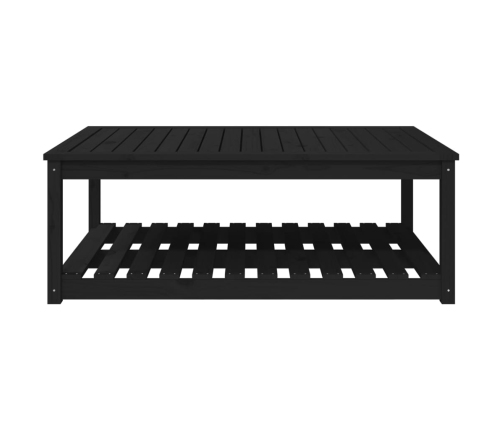 Mesa de jardín madera maciza pino negro 121x82,5x45 cm