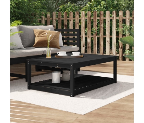 Mesa de jardín madera maciza pino negro 121x82,5x45 cm