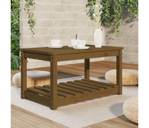 Mesa de jardín madera maciza pino marrón miel 82,5x50,5x45 cm