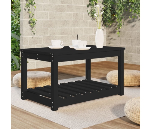 vidaXL Mesa de jardín madera maciza pino negro 82,5x50,5x45 cm