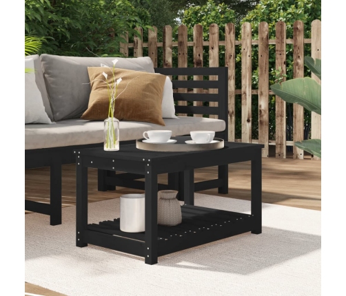 vidaXL Mesa de jardín madera maciza pino negro 82,5x50,5x45 cm